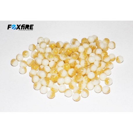 Perles FOXFIRE - Blanc et Or pailleté
