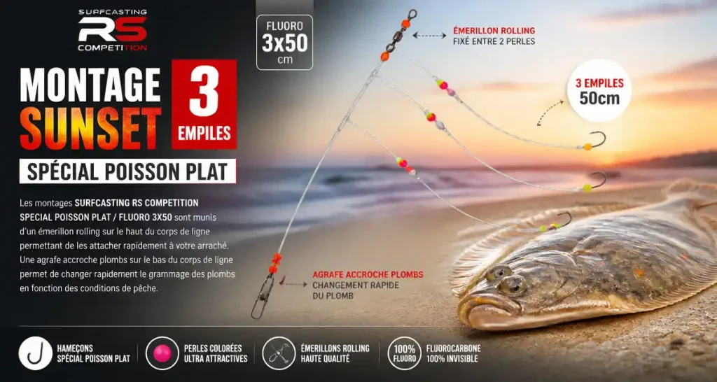 Montage 3 empiles SUNSET spécial Poisson Plat
