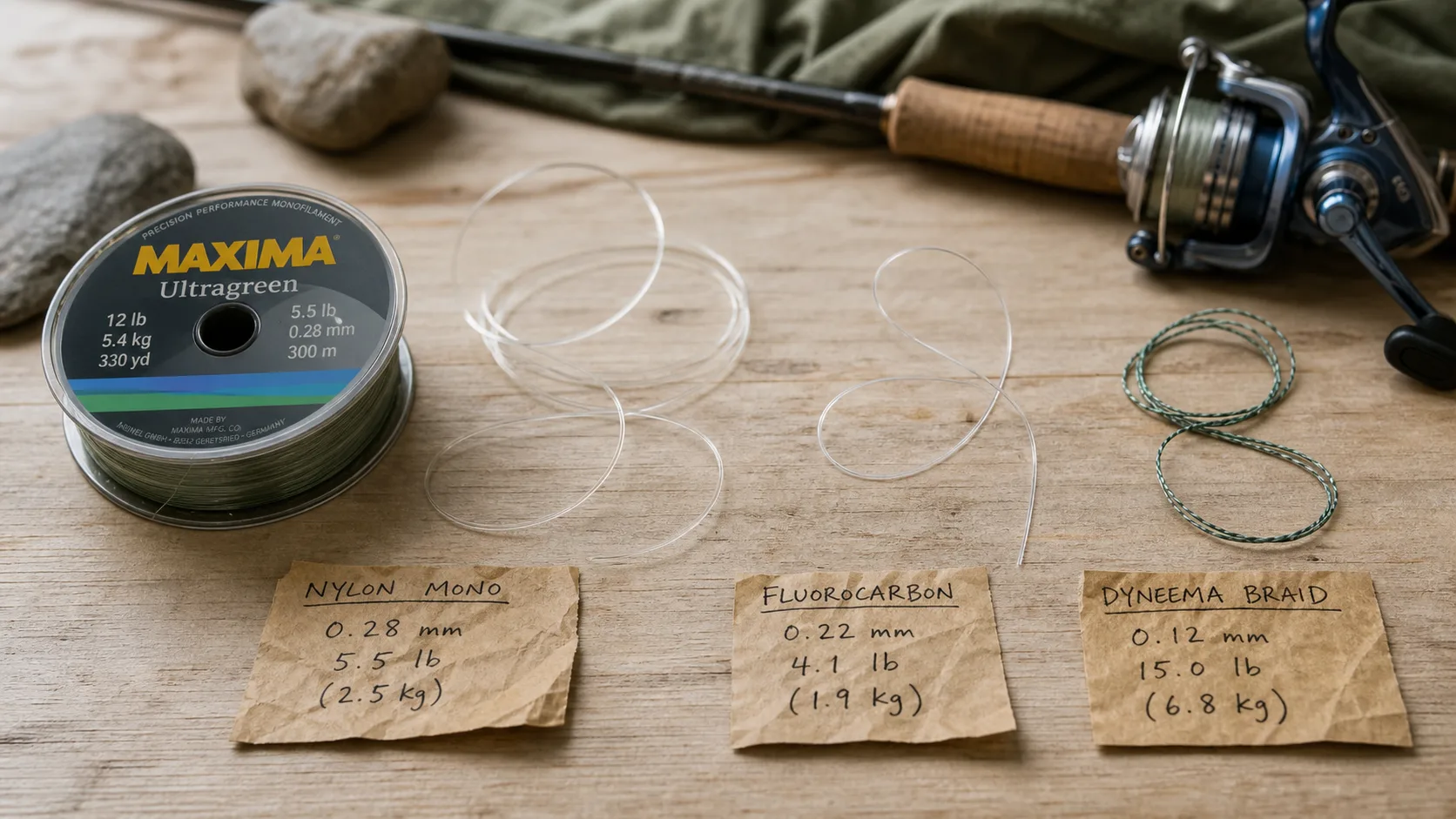 Fil de peche nylon fluorocarbone tresse pour éviter la casse