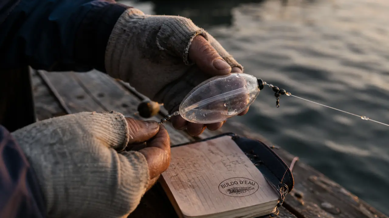 Montage bulle d eau : pêcheur avec flotteur à eau, discret et précis