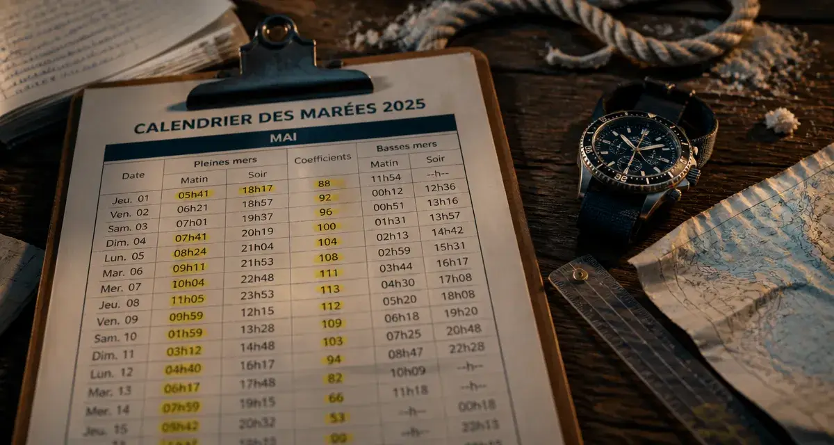 Calendrier des marées 2025 : horaires des pleines mers et coefficients