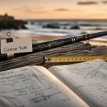 Canne Yuki surfcasting carbone anti-corrosion sur table