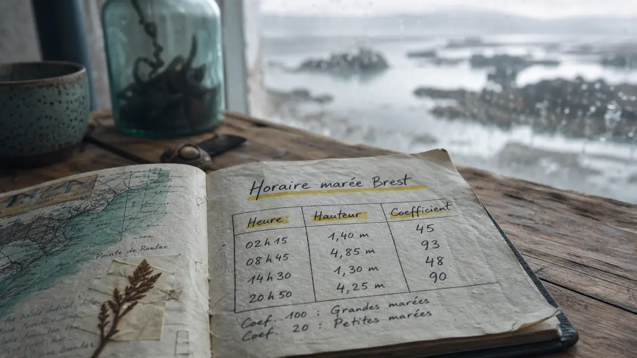 Horaire marée Brest : coefficients et hauteurs