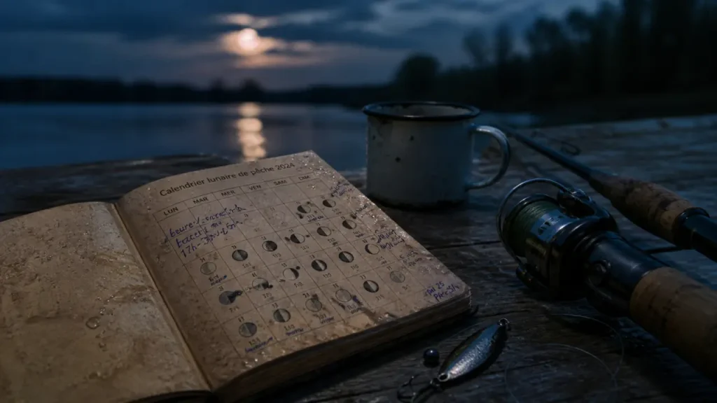 Pêcher avec la lune sans se tromper : périodes majeures, horaires localisés et pièges à éviter