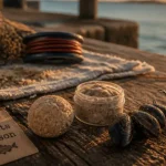 Appât de pêche en mer fait maison : boules de pain et pâte sur hameçon