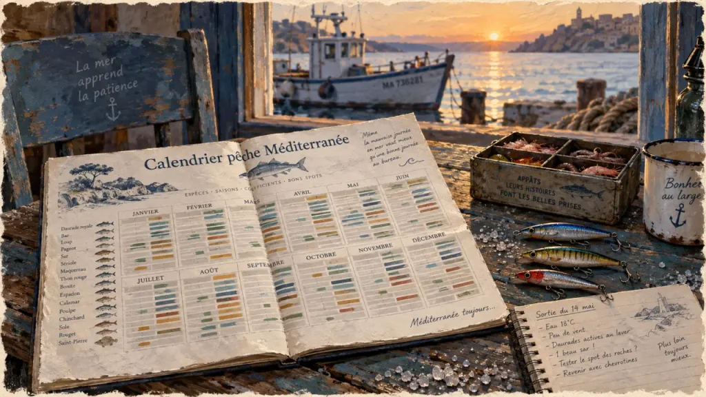Le calendrier de pêche en mer Méditerranée, les espèces et techniques à privilégier chaque mois