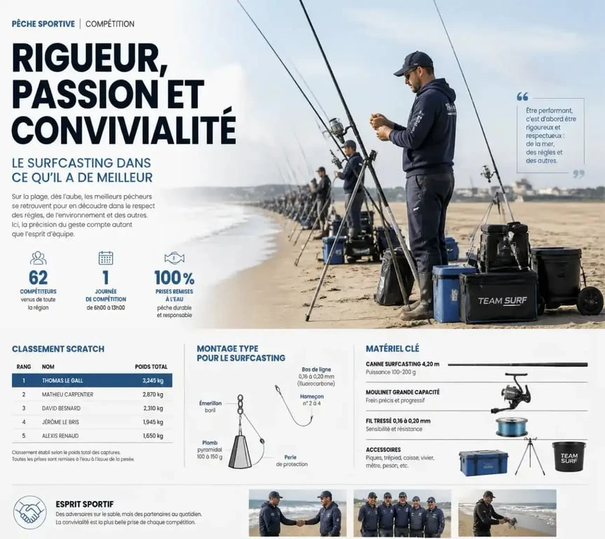 Compétition de pêche organisée par le Guidel Surf Casting Club