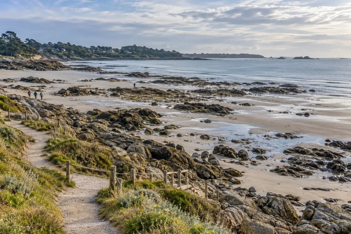 Horaire marées Fouesnant : littoral et estran à marée basse