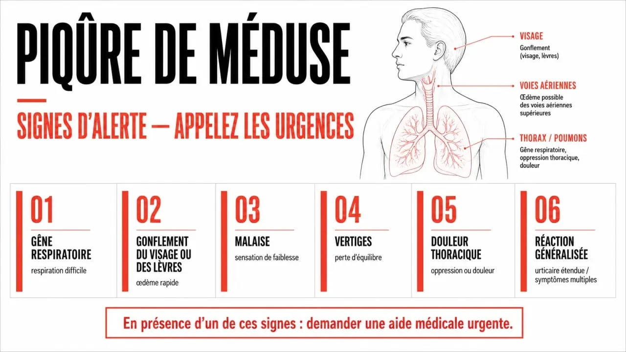 Piqure de meduse : signes d’alerte et quand appeler le 15