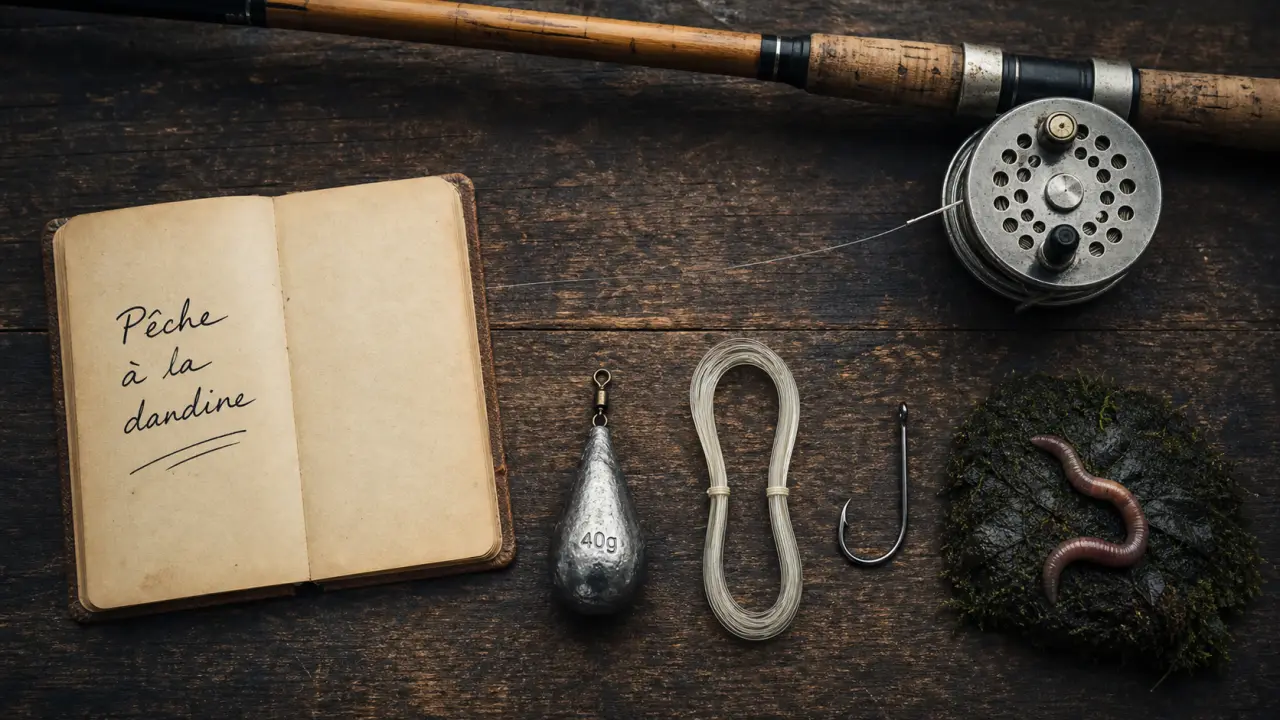 Peche a la dandine : montage simple pour perches au fond, plomb et ver de terre