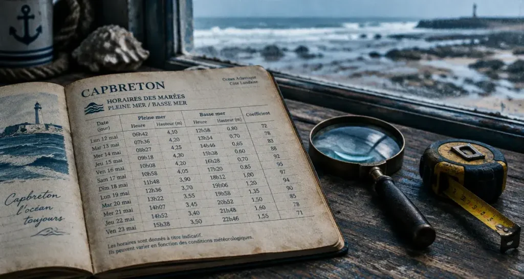 Horaires des marées à Capbreton : lire coefficients et hauteurs d&rsquo;eau avant de partir
