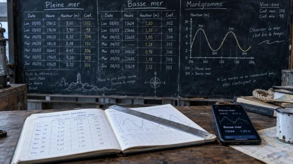 Horaires des marées à Douarnenez : date, port et fuseau horaire changent la lecture