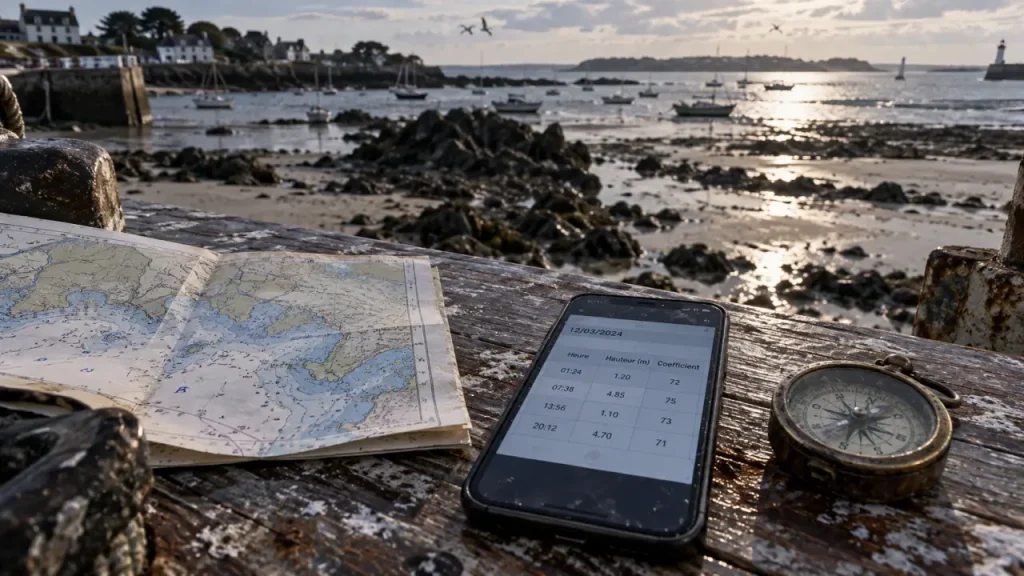 Horaires des marées à Port-Navalo : l’heure, la hauteur et le coefficient à lire ensemble
