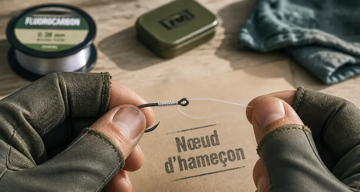 Noeud hameçon : nœud pour hameçon à œillet ou palette